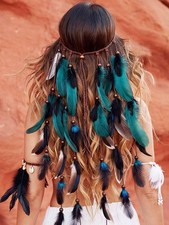 CAKURE Boho Feather Headband Gypsy Headpiece Hippie Hair Accessories