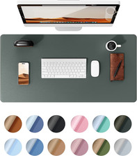 Leather Desk Pad Protector, Office Desk Mat, Large Mouse Pad, Non-Slip PU Leathe