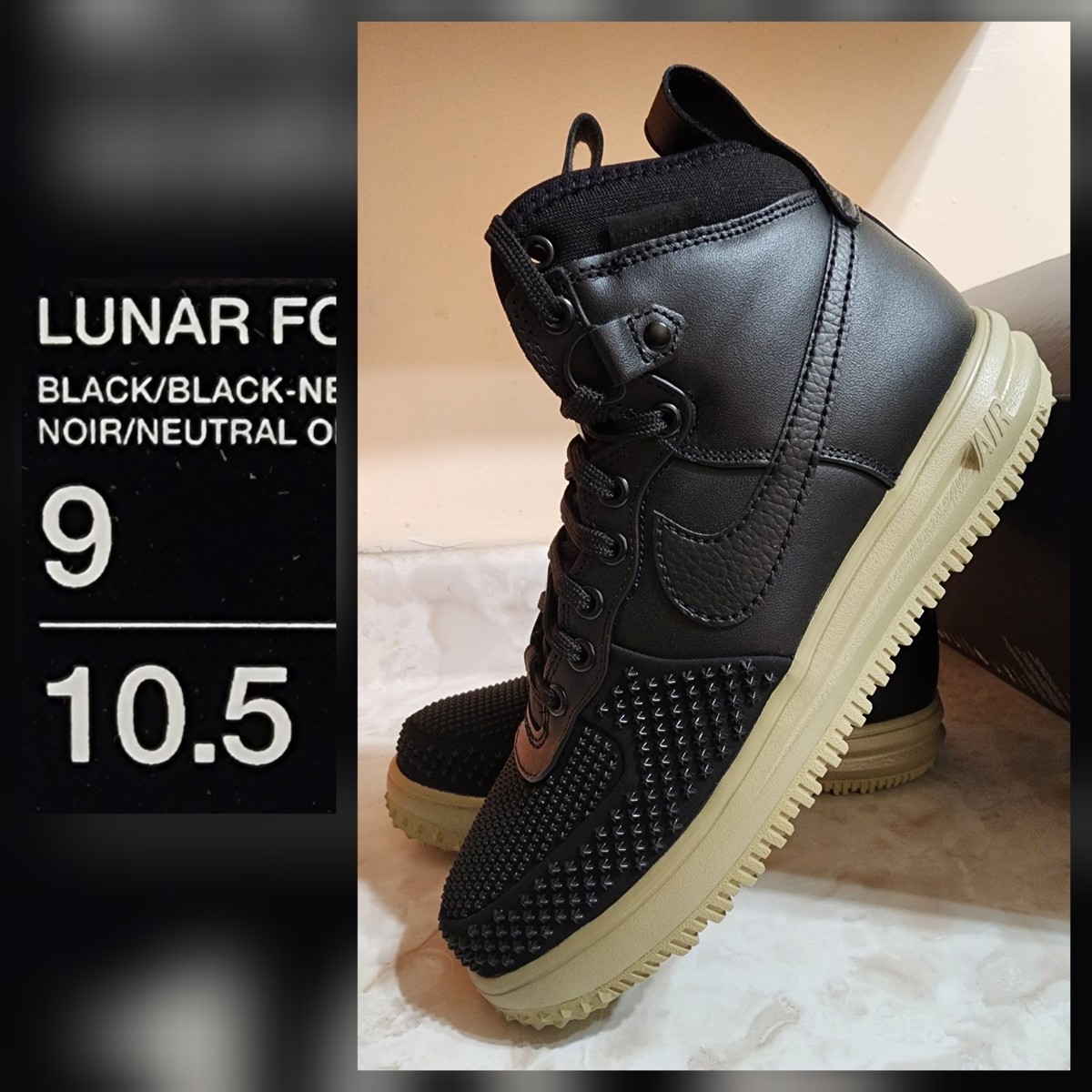 Men's Size New Nike Lunar Force Duckboot Black Neutral Olive