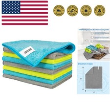 Microfiber Cleaning Cloth - Pack of 8, Size: 12 x 16 in, Multi-Functional Cle...
