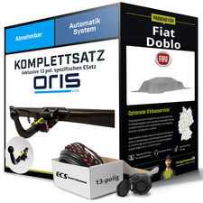 Für FIAT Doblo 510,511,360,361 Anhängerkupplung abnehmbar +eSatz 13pol 22- ABE