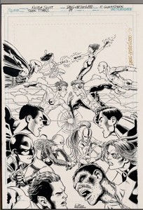 Original art Teen Titans #99 Cover Art Nicola Scott -Signed Doug Hazlewood Raven