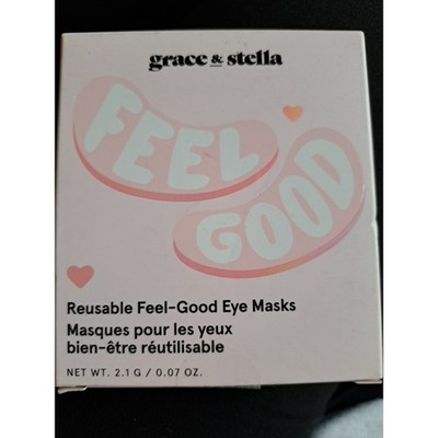 grace & stella Reusable Eye Masks - Light Pink/White Packaging