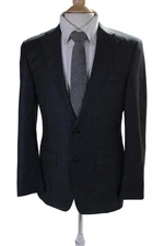 Sartoria Ambrosiana Men's Long Sleeves Lined Two Button Plaid Jacket Size 42