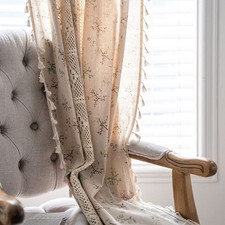 Ready Made Voile Curtains Semi Transparent Multiple Sizes Living Room Kitchen