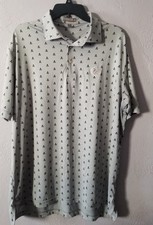 Peter Millar Summer Comfort Skull Cross Bone Polo Men  s Large Grey Golf