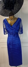 Ispirato UK 14/16 Cobalt Blue Dress Wedding Mother Bride Guest Races Party Event