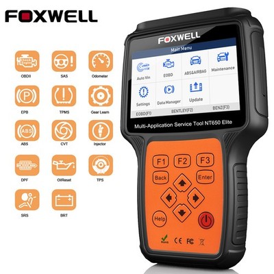 Foxwell NT650 Elite Bidirectional OBD2 Scanner Auto Diagnostic Tool TPMS Oil ABS