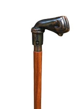 Brass Walking Cane Fisted Walking Stick Nautical Fist Cane Carved Walking Sti...