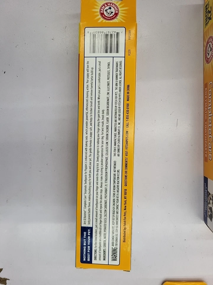 Зубная паста для собак Arm & Hammer Complete Care упаковка 7 шт., 6,2 унции арахисового масла срок годности 03/28 - Изображение 3 из 4
