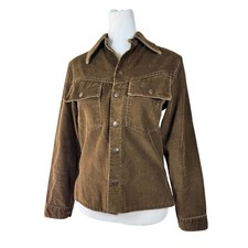 Vintage 80s Brown Corduroy Snap Button Western Jacket