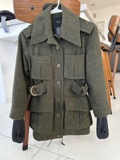 Smythe Les Vestes Wool Army Green Button Zip Dow Surplus Jacket Sz 2
