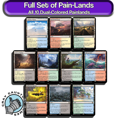 Pain Lands MTG Dual Lands Full Set All 10 Rare Untapped Magic Commander EDH Lot
