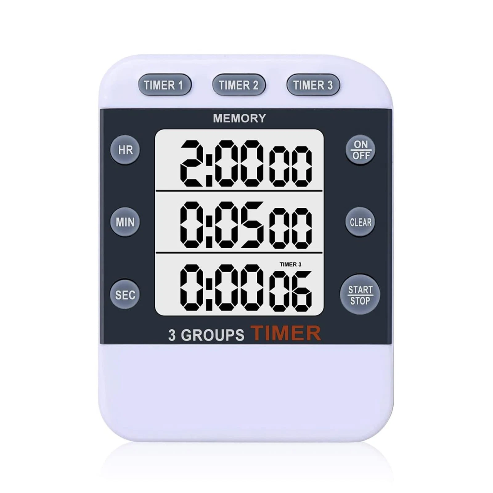 Digital Dual Kitchen Timer for Cooking, 3 Channels Count Down/up Triple Multi...