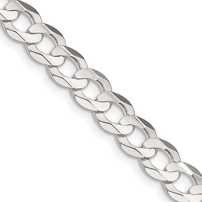 Sterling Silber 6,75 mm konkav abgeschrägte Panzerkette Halskette