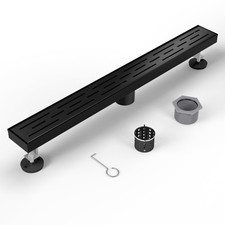 Stainless Steel Black Linear Shower Drain 28 ...