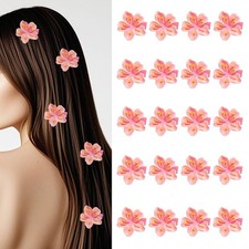 20 PCS Pink Cherry Blossom Flower Alligator Hair Clips Bridal Decor