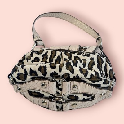 GUESS Y2K Vintage Leopard Print Baguette Shoulder Bag Buckle Faux
