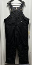 Carhartt Men  s Insulated Double Knee Canvas Bib Overalls Workwear 50x29 STAINED