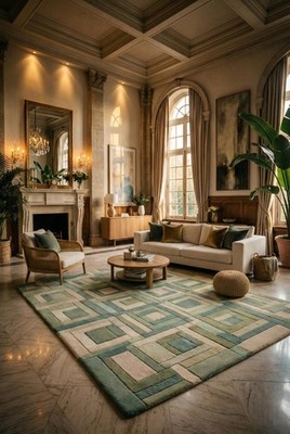 Handmade Rug | Irregular Rug | Wool Rugs | Living Room Rug | Tufted A424