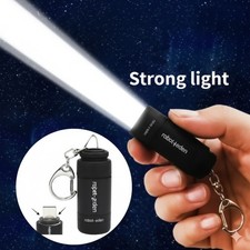 Ultra Bright LED Keychain Light USB rechargeable Flashlight mini Pocket Torch UK