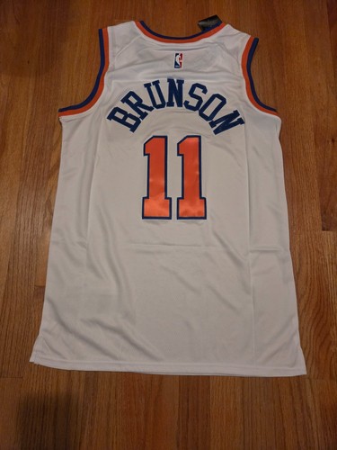men's size NYK #11 jalen brunson 44-54 S-2XL white stitched NWT