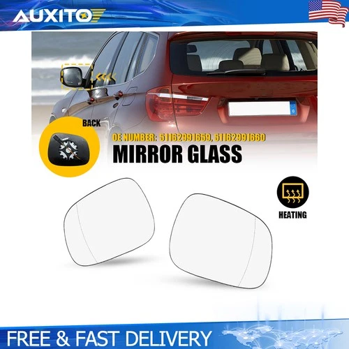2Pcs Right left Side For BMW X3 2010 2011 2012 2013 2014 | 4 Pin Mirror Glass