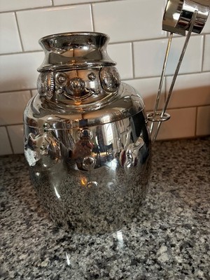 Towle Silver Plate Snowman Ice Bucket With Tongs & Liner