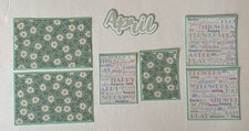  2550 APRIL PREMADE SCRAPBOOK MAT  TITLE SET JUNK JOURNAL EPHEMERA - TONYA