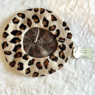 NWT Hat Attack New York Leopard Cheetah Print Beret - One Size Hat Attack Women main image 3