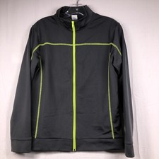 Warm Up Jacket Full Zip Circo Gray With Electric Green Piping Large 12/14