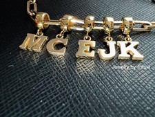 14k Solid Yellow Gold Block Letter Initial  A-Z  Charm Pendant Uppercase