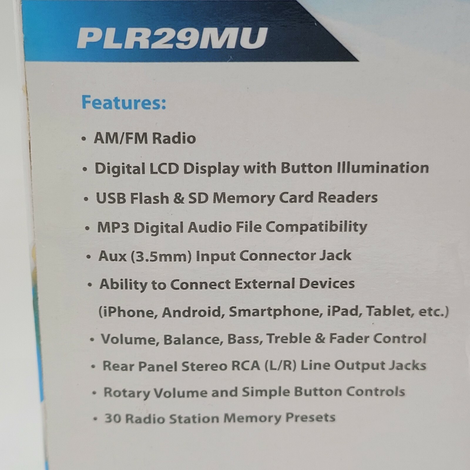 Pyle Single DIN Stereo Radio Head Unit Receiver MP3 USB SD Card AUX PLR29MU