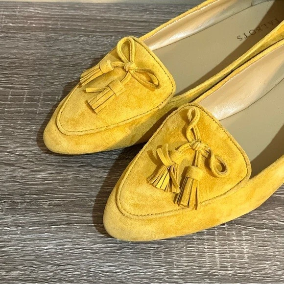 Mocasines de conducción planos Talbots de gamuza punta borla amarillo mostaza para mujer 9,5 Foto 2 de 4