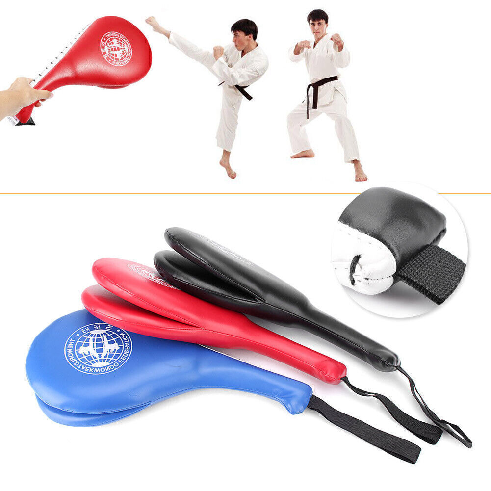 Set De 2 Cibles De Frappe DAUERHAFT – Double Face, PU Rembourré, Dragonne, Pour Taekwondo Et Kickboxing