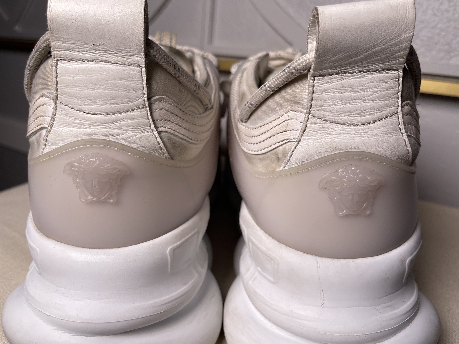 Men’s VERSACE Chain Reaction Greek Key Sneakers Shoes White Size EUR 46 US 13 eBay