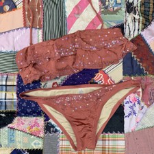 Victoria  s Secret Sequined Ruffle Bikini Set