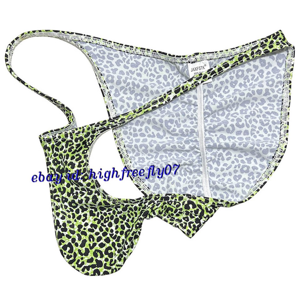 Mens Leopard Bikini Briefs Underwear Male Pucker Brazilian Bikinis