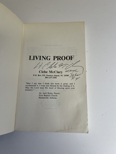 Living Proof: The Exciting Story of Vietnam Hero Lt Clebe Mcclary SIGNED - Picture 2 of 7