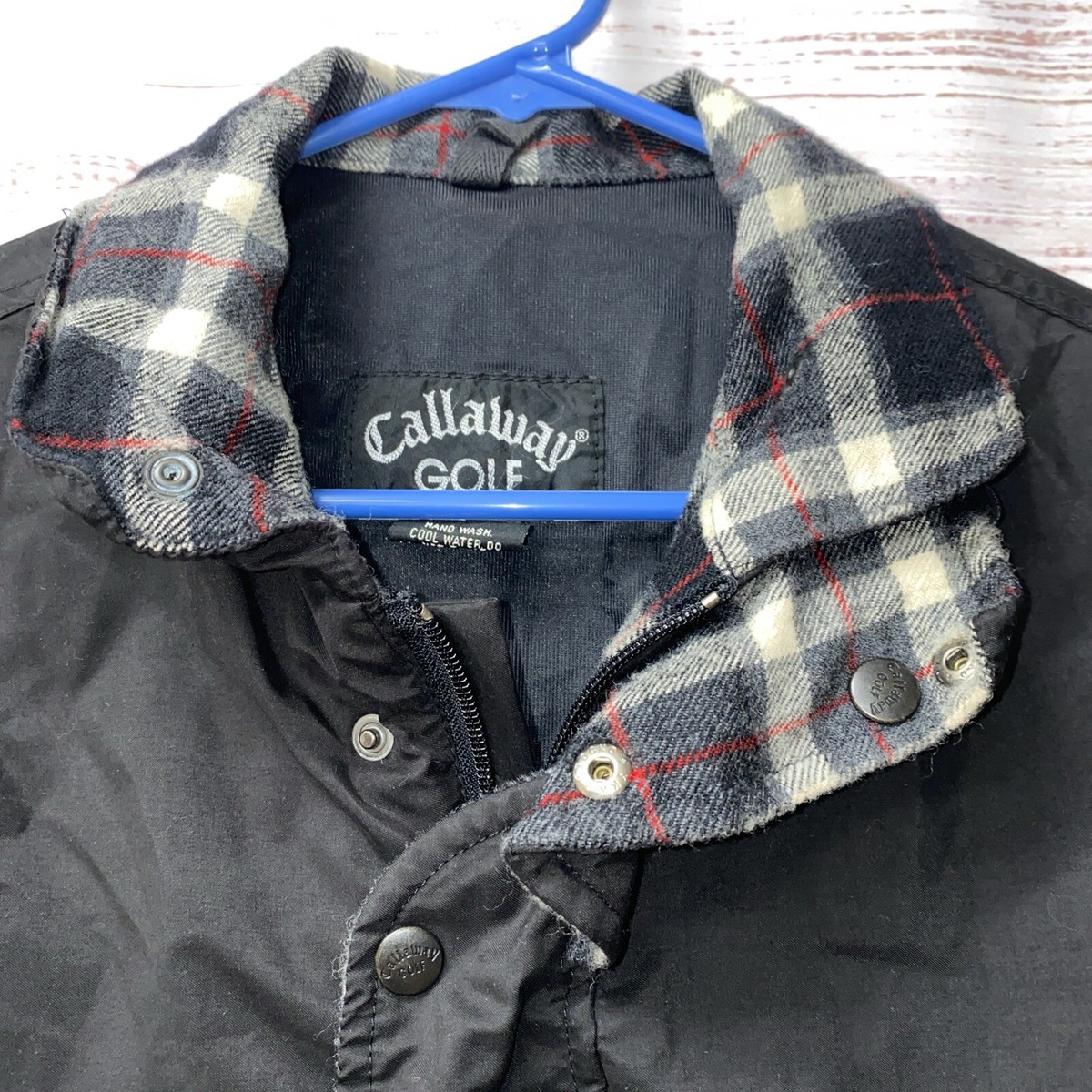 Men's Callaway Golf Black Jacket with Plaid Interior Size Small