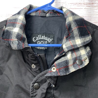 Men's Callaway Golf Black Jacket with Plaid Interior Size Small