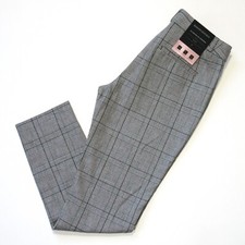 NWT Banana Republic Sloan in Black White Plaid Bi-Stretch Crop Pants 2