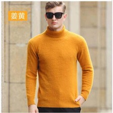 Winter Men's Mink Cashmere Sweater Knitwear Tops Pullover Turtleneck Jumper Warm
