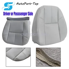 For 2007 2008-2014 Chevy GMC Front Driver Bottom-Top Leather Seat Cover Gray 833