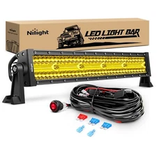 Nilight Amber Led Light Bar 22Inch 480W Triple Row Flood Spot Combo Light