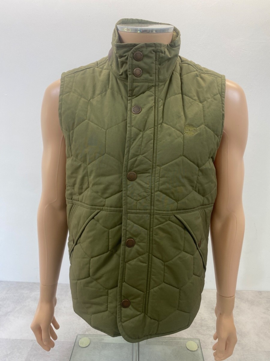 Green Quilted Gilet Mens Timberland Padded Quilted Gilet