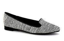 Wallis Womens UK 4 EU 37 Breen Black & White Pointed Toe Loafers Shoes Flats