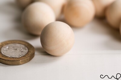20 Stück 20 mm Holzkugeln unbehandelt ''ohne Löcher'' massiv Hartholz Bastelkugel Kugel