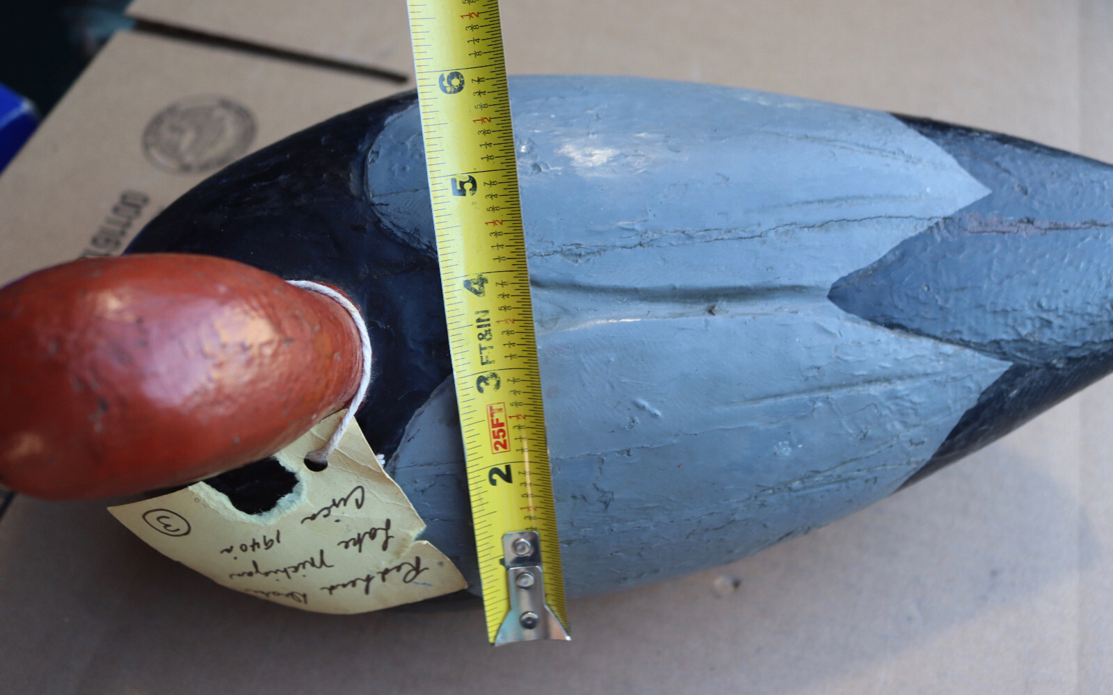 Antique Wood Duck Decoy Glass Eyes Painted Hunting Redhead Drake