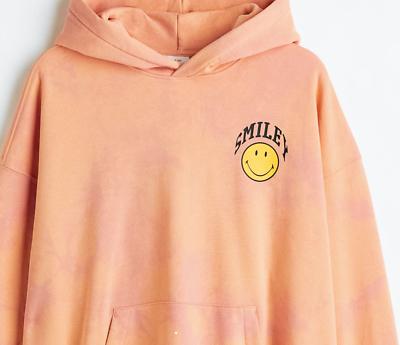 Printed Sweatshirt Oversize Pullover Xs Smiley X H&M Hoodie Mens